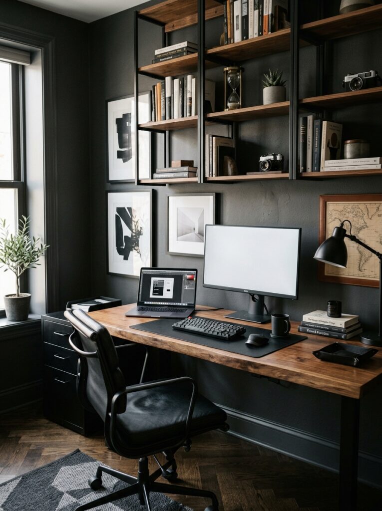 Masculine Office Guest Room Ideas