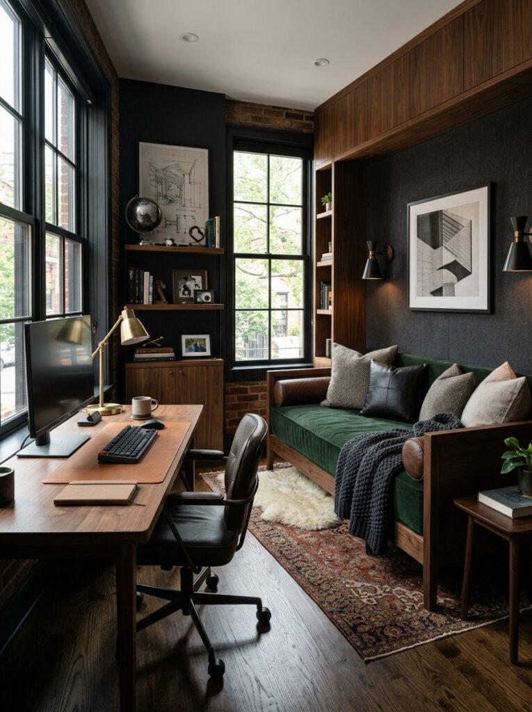 Masculine Office Guest Room Ideas