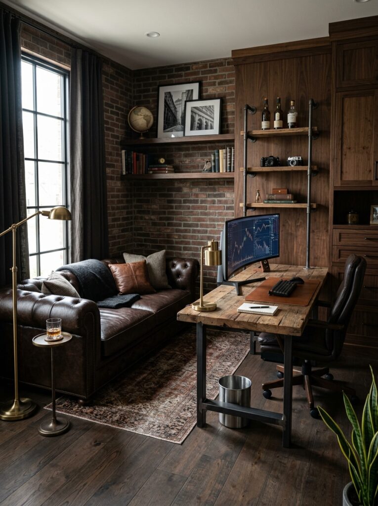 Masculine Office Guest Room Ideas