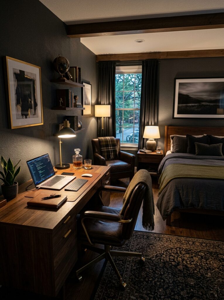 Masculine Office Guest Room Ideas