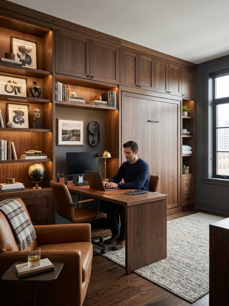 Masculine Office Guest Room Ideas