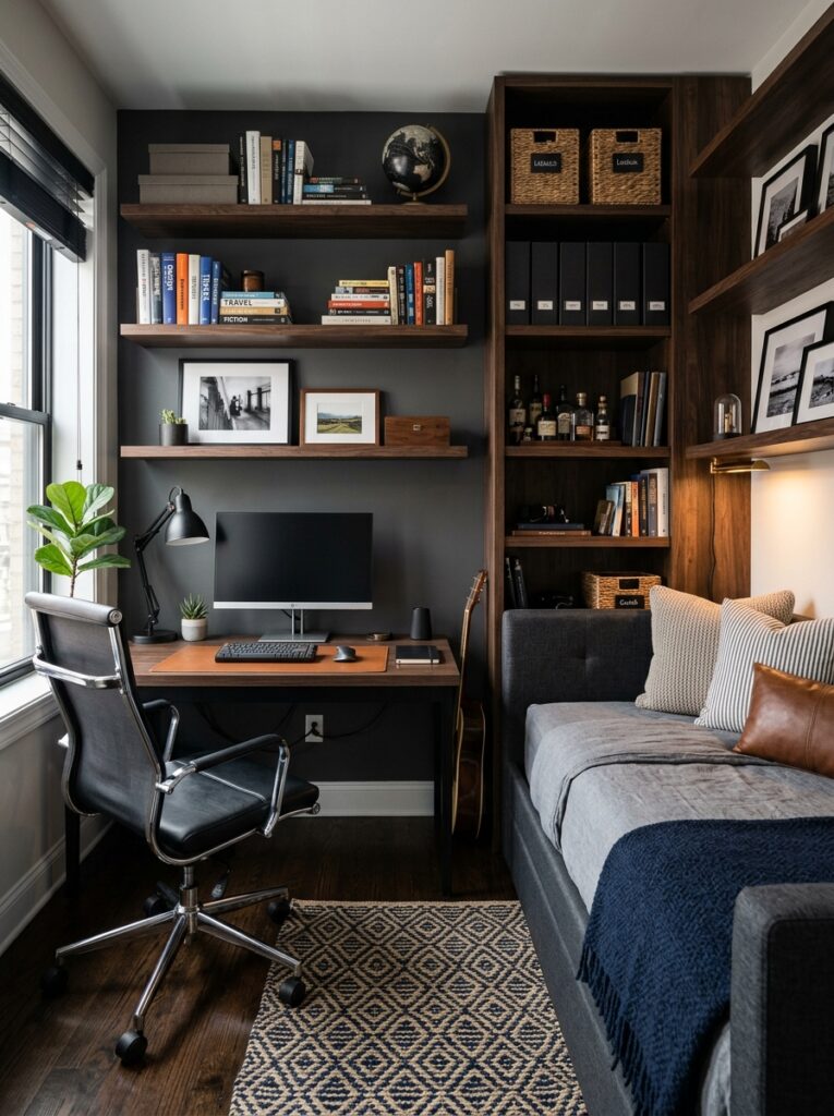 Masculine Office Guest Room Ideas