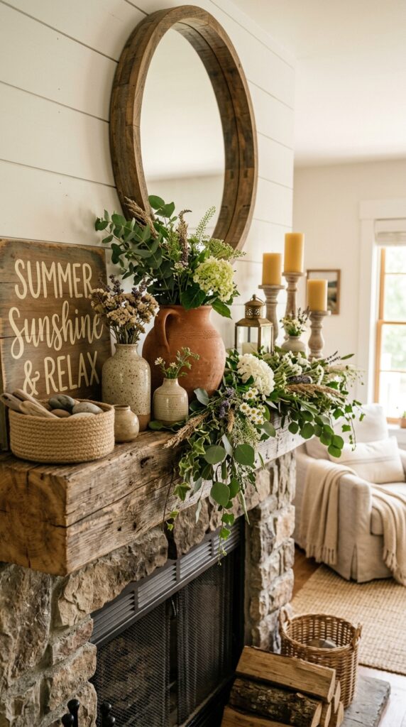 Summer Mantel Decor Ideas