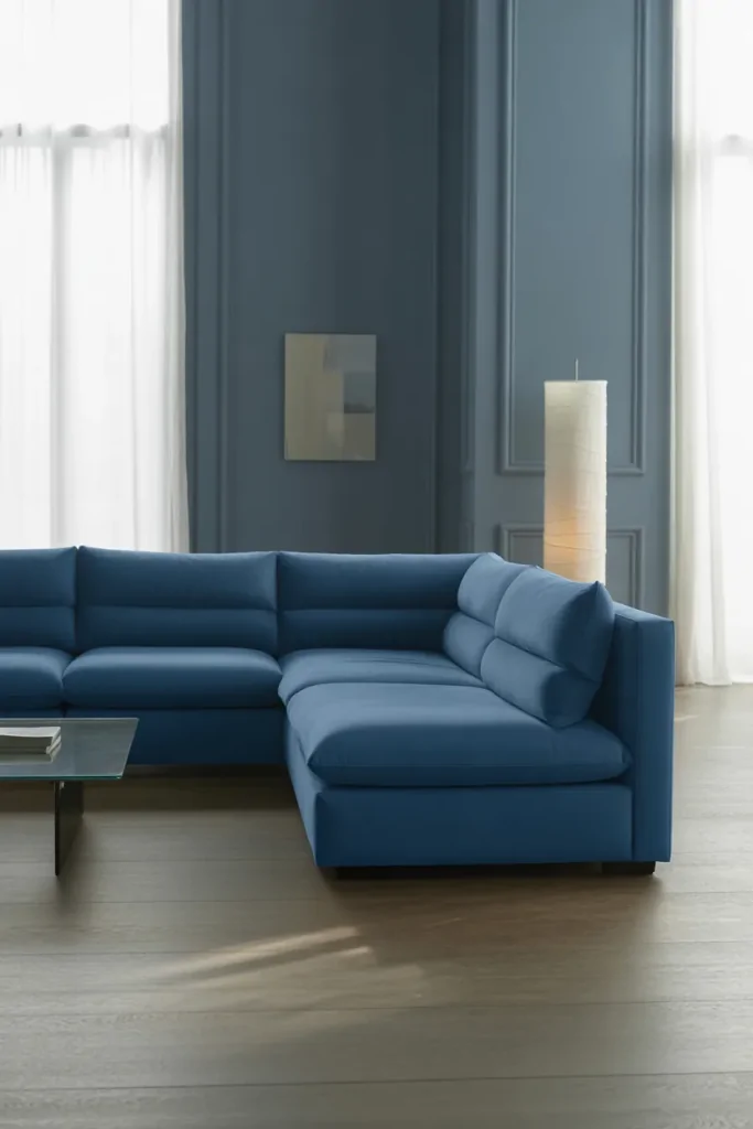 Living Room With Blue Sofa Ideas