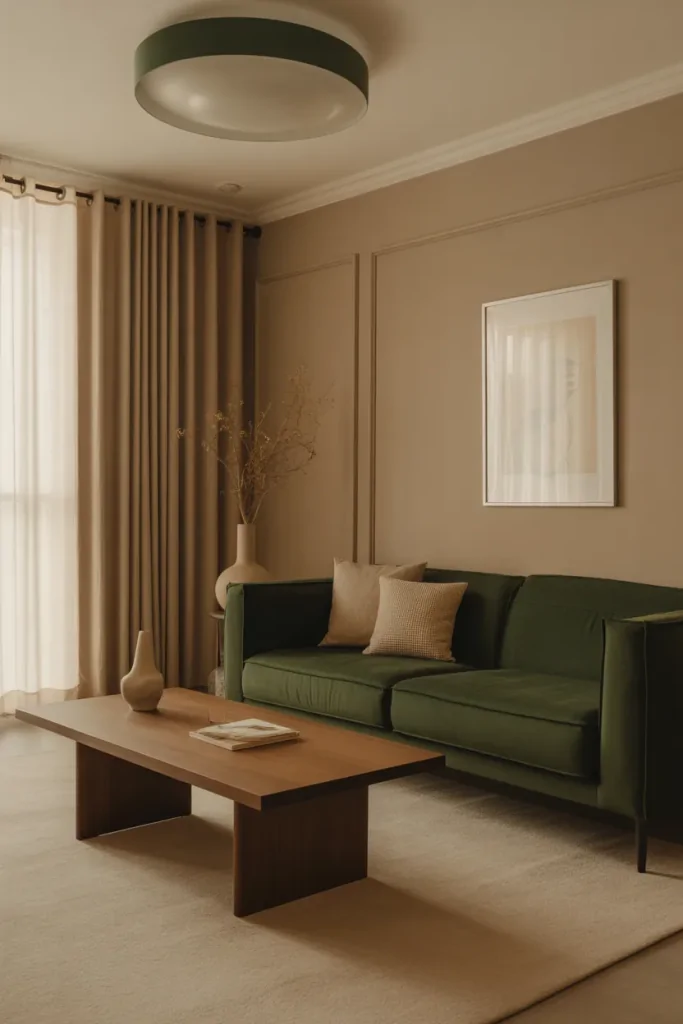 Living Room With Green Couch Ideas
