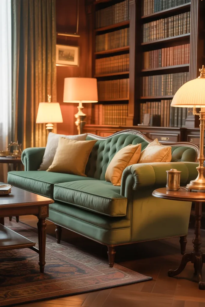 Living Room With Green Couch Ideas