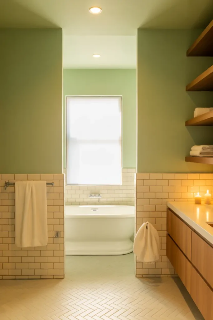Green and Cream Bathroom Ideas
